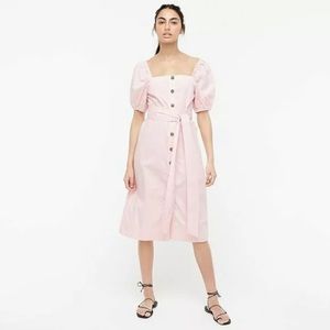 Pink J.Crew Midi Cottage Dress 100% Cotton NWT